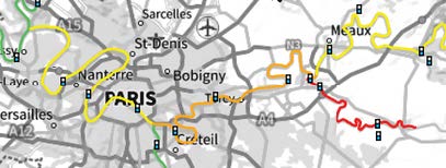 Extrait de la carte Vigicrues Territoire Seine moyenne-Yonne-Loing du 11/10 à 9h44
