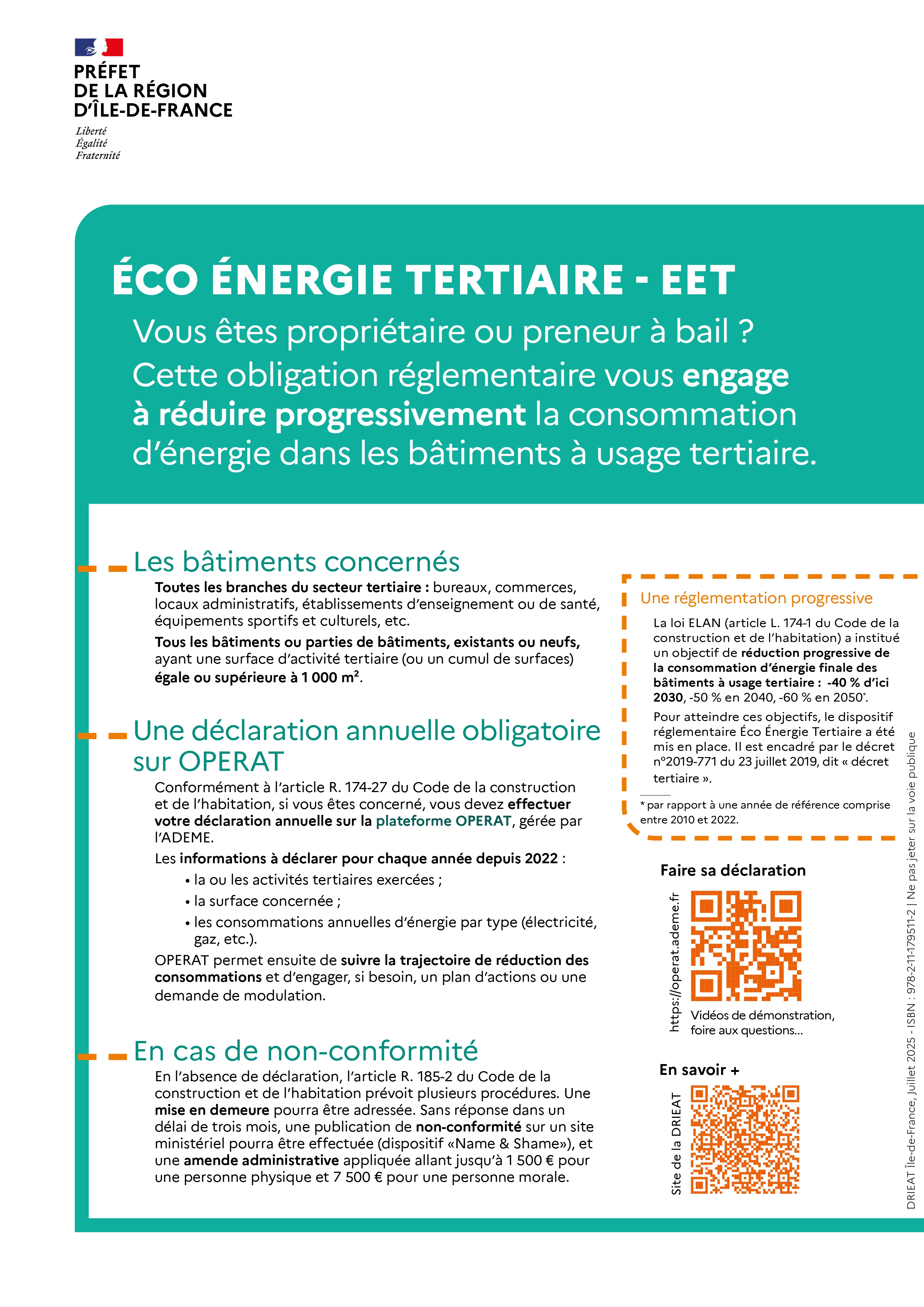 Flyer de communication sur le dispositif éco-énergie tertiaire 