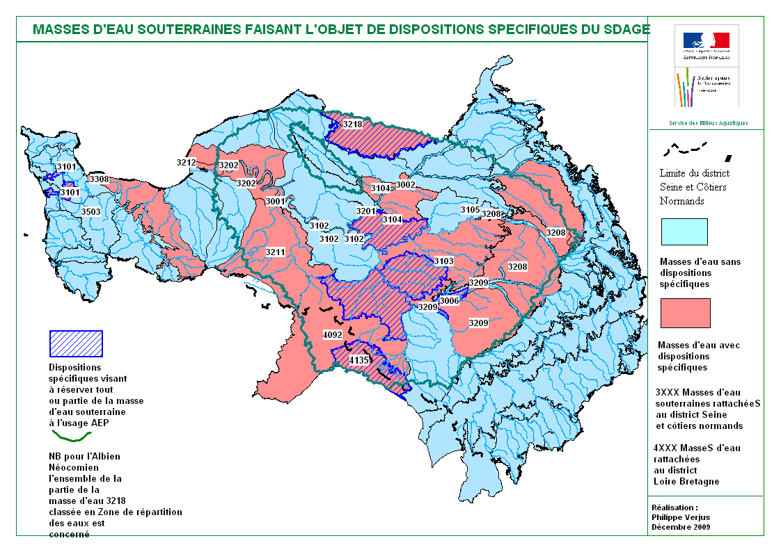 Masses d'eau faisant l'objet d'une gestion spécifique 