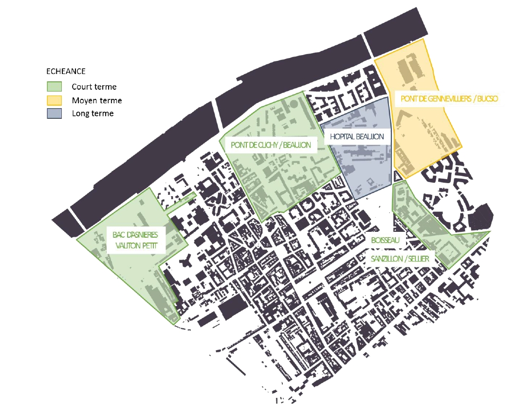 Les secteurs d'intervention du contrat d'intérêt national de Clichy « secteur Nord-Est »