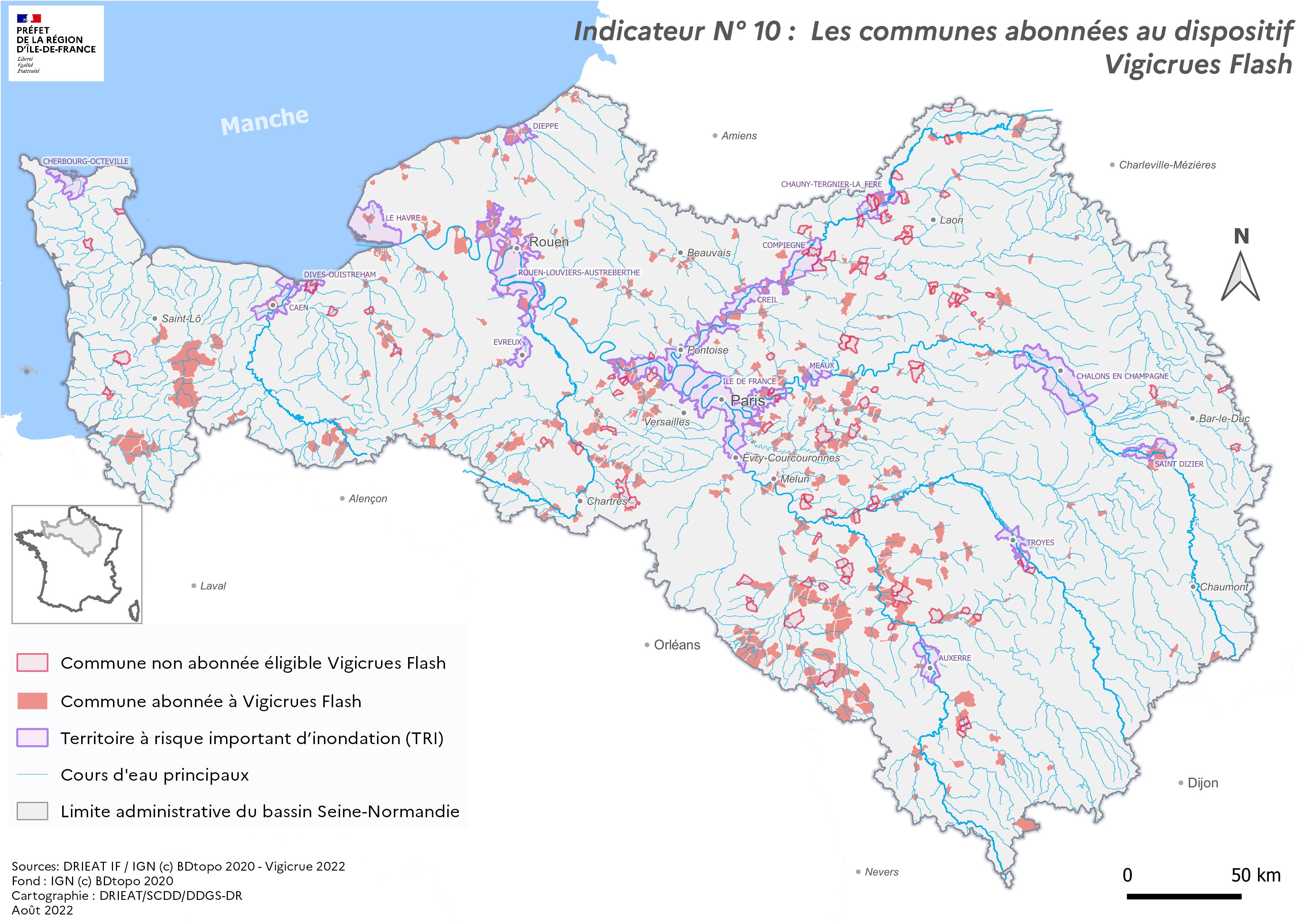 Carte 10 Vigicrues flash 2022