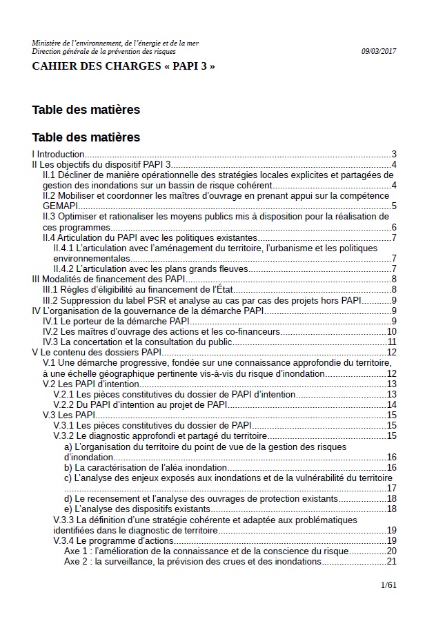 Cahier des charges PAPI3