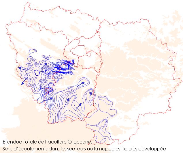 Etendue de l'Oligocene