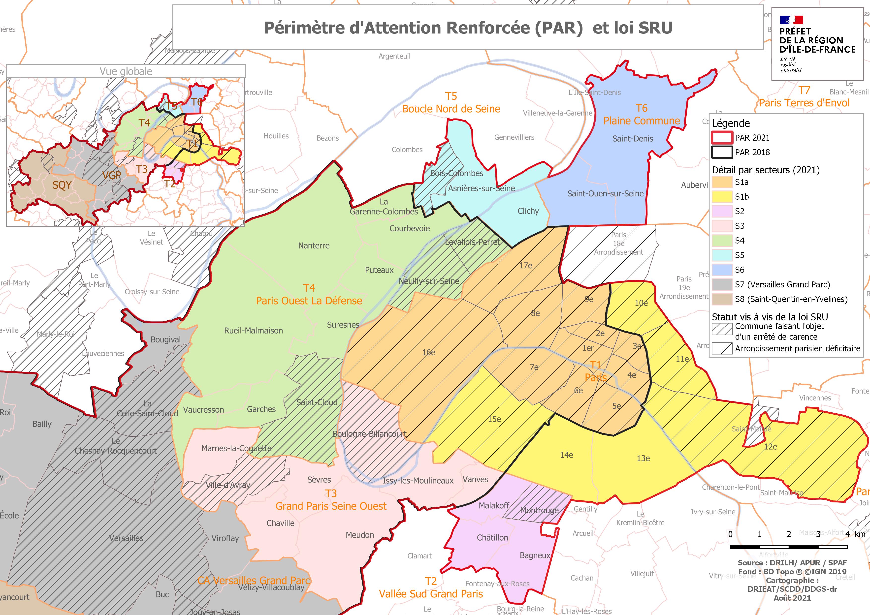 Zoom sur le périmètre d'attention renforcée (source : DRIEAT)