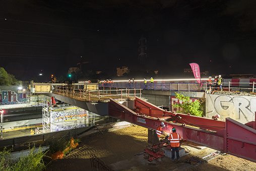 Poussage du pont d'Evry-Courcouronnes dans la nuit du 16 -17 juin