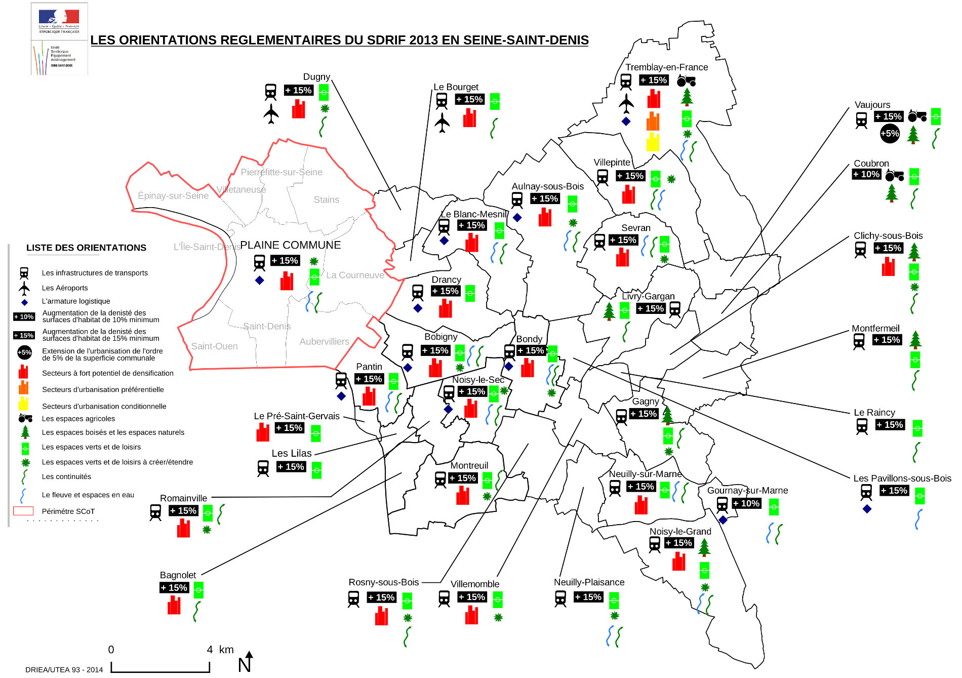 Les orientations réglementaires du SDRIF 2013 en Seine-Saint-Denis