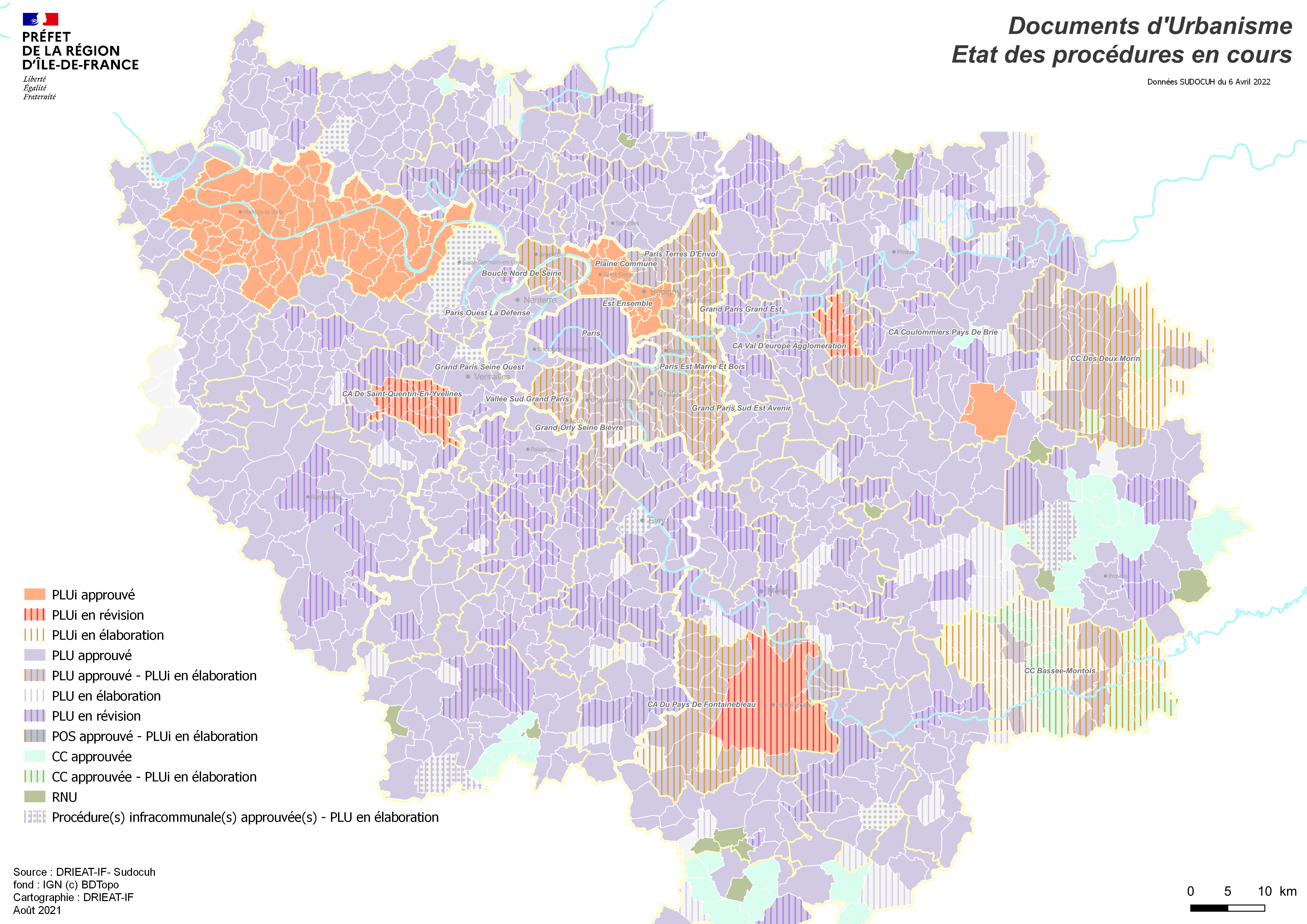 Etat d'avancement des documents d'urbanismes locaux_Août 2021