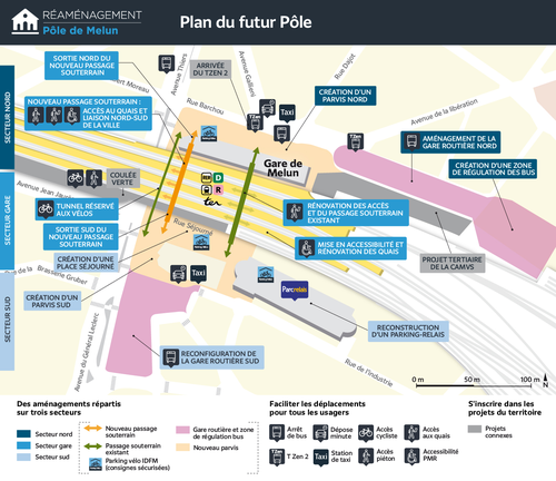 Plan du futur pôle de Melun